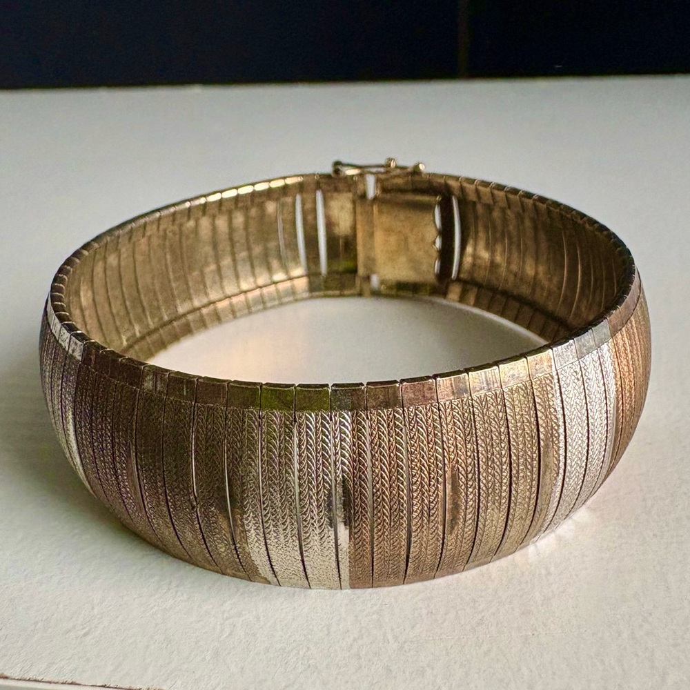 Vintage Sterling silver & gold Milor Italy bracelet cuff